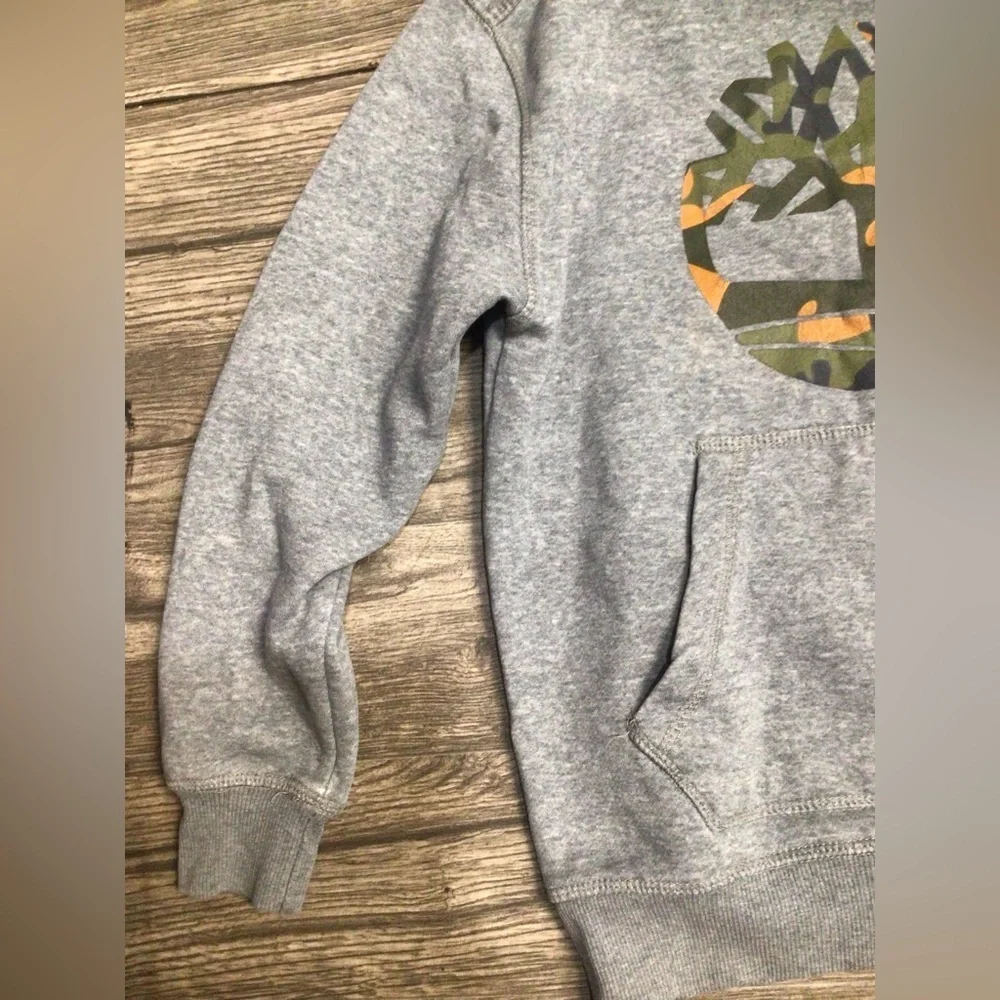 Timberland Gray Hoodie with Camo Logo